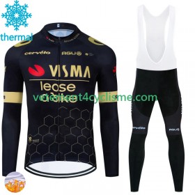 Homme Tenue Cycliste Manches Longues et Collant à Bretelles Hiver Thermal Fleece Visma Lease A Bike 2024 N001